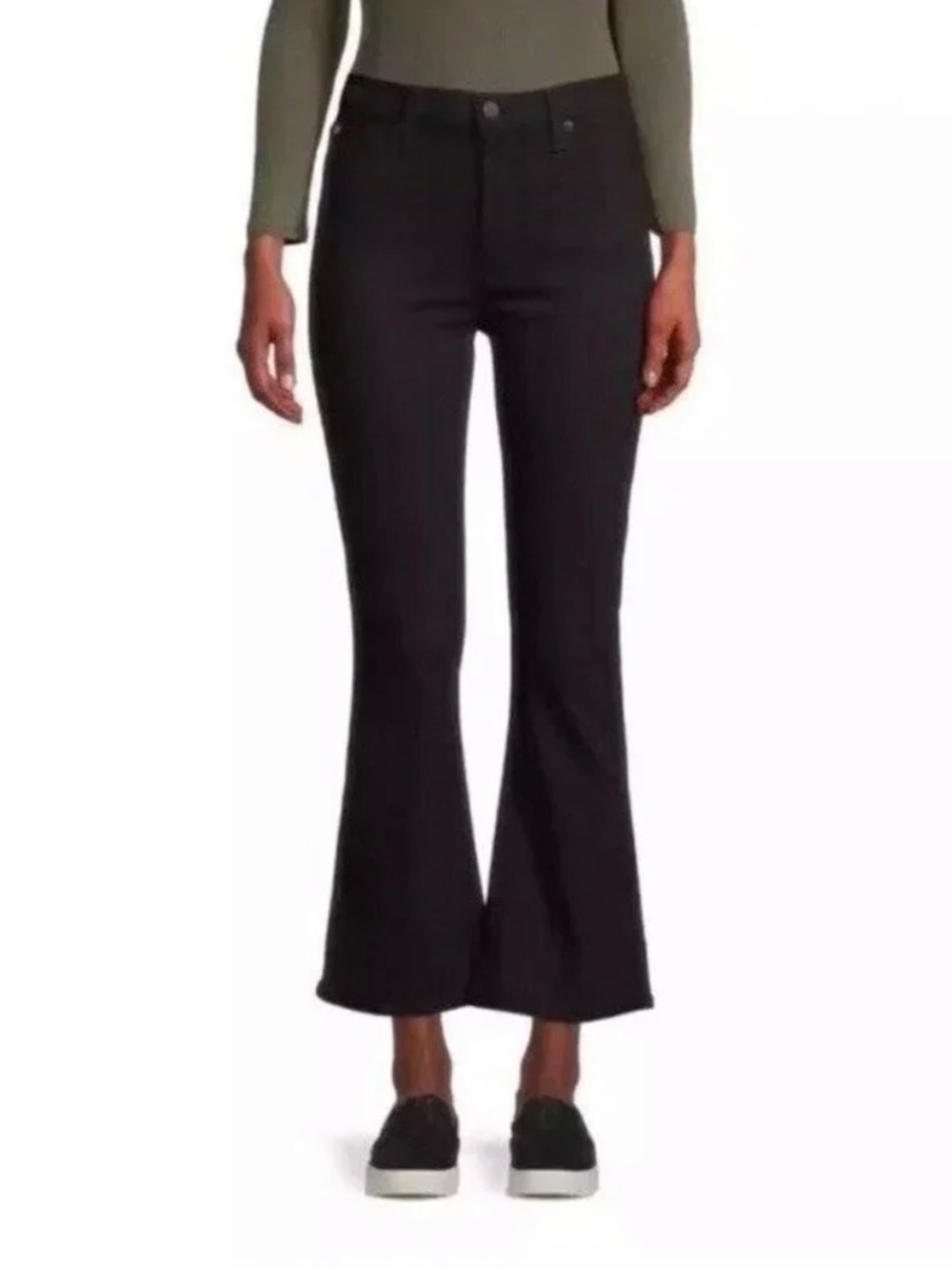 Black Cropped Straight Jeans - UNKNOWN Brand